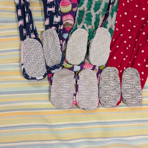 ⭐ Girl's Fleece Footie Pajamas Size 6 • Lot Of 4! - Picture 6 of 10